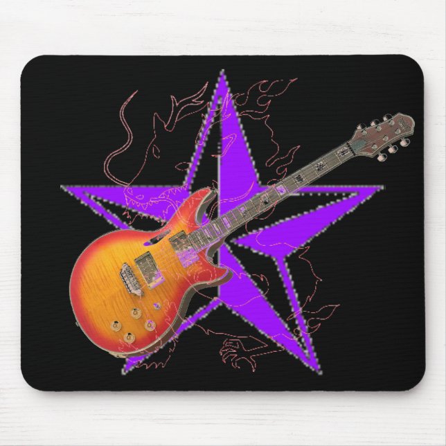 Guitarra ambarina Mousepad da estrela roxa do (Frente)