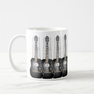 Guitarra com partitura - caneca do vintage