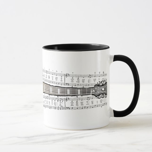 Guitarra com partitura - caneca do vintage (Direita)