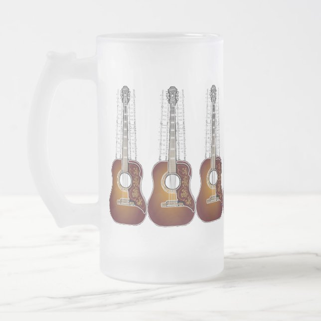 Guitarra com partitura - caneca do vintage (Esquerda)