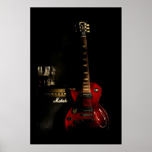 Guitarra e poster do ampère