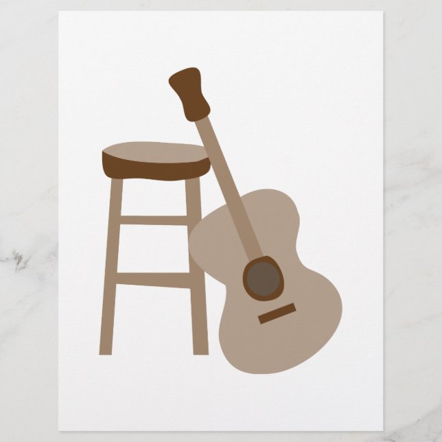 Guitarra e Stool (Frente)