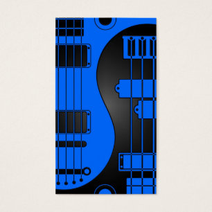 Guitarra e Yin baixo Yang azul e preto