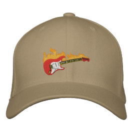 Guitarra Elétrica Com Boné Bordado Chamas