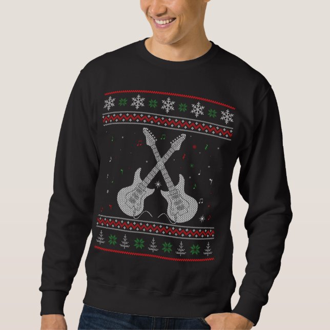 Guitarra Elétrica Estilo de Suéter de Natal Feio (Frente)