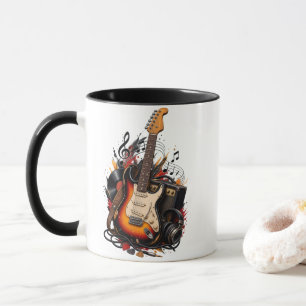 Guitarra Elétrica Retro & Amplificador Caneca de D