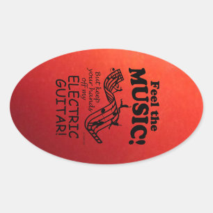 Guitarra Elétrica Sente O Adesivo Oval De Música