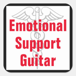 Guitarra emocional do apoio - etiqueta engraçada