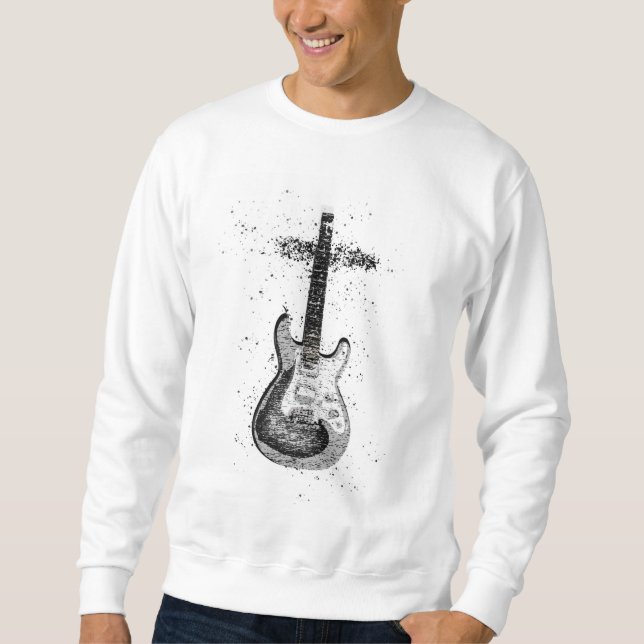 Guitarra estratocaste camisa cruz cristã (Frente)