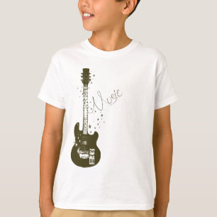 Guitarra - o poder da música caçoa o t-shirt da