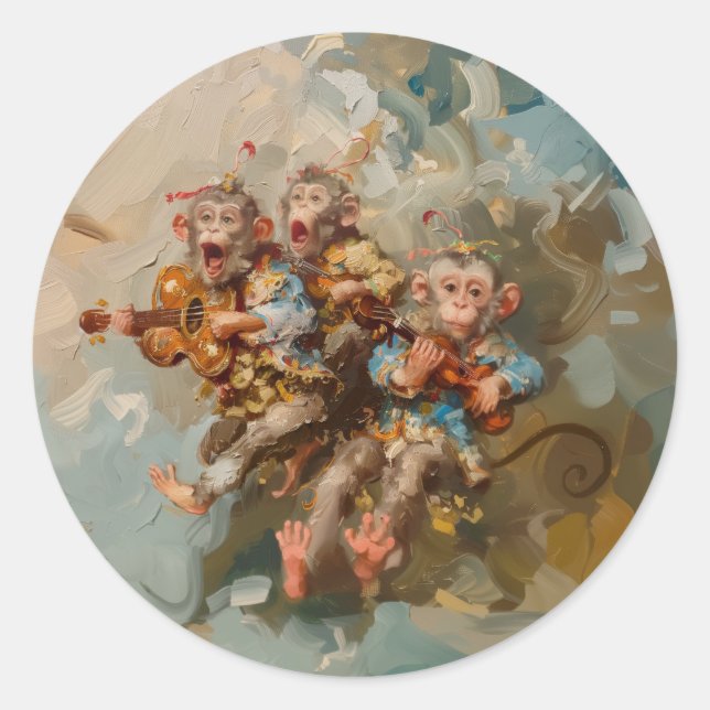 Guitarras - Autocolantes redondos para artigos de  (Frente)