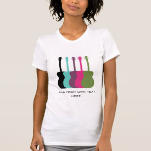 Guitarras de cor vibrante Camisa feminina