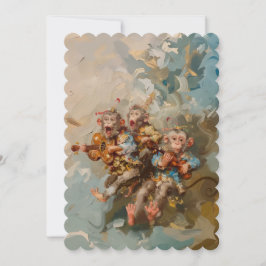 Guitarras - Tamanho do convite plano: 12,7 cm x 17