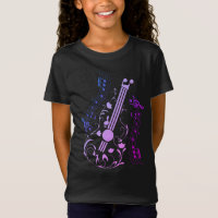 Guitarrista Jogadora de Música Purple Girl T-Shirt