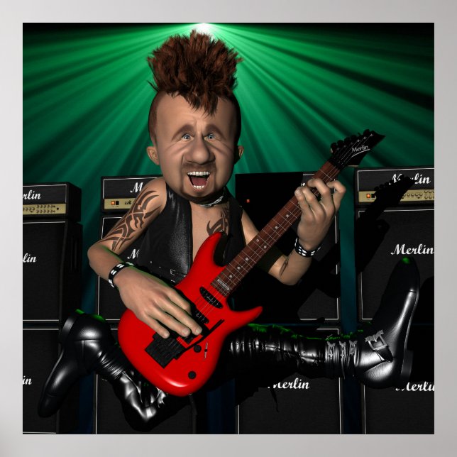 Guitarrista na Poster de Voo (Frente)