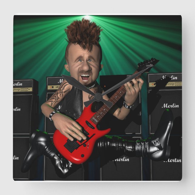 Guitarrista no Relógio de Parede da Praça de Voo (Frente)