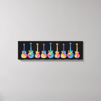 GUITARS AMPLO IMPRESSÃO DE ARTE CANVAS ESTENDIDA