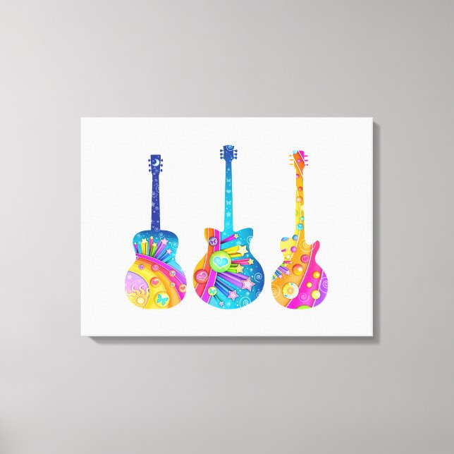 GUITARS IMPRESSÕES de ARTE CANVAS estendido (Frente)