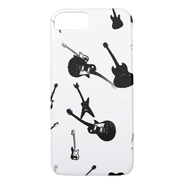 Guitars Rock Black White Capas de iphone 4 (Verso)