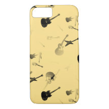 Guitars Rock Light Yellow Capas de iphone