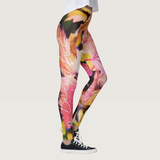 Gula leggings i unik design  (Direita)