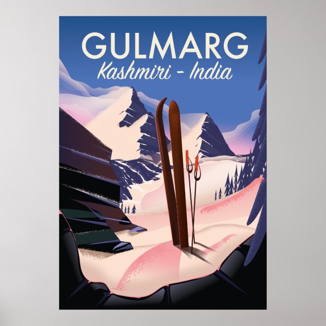 Gulmarg Kashmiri India Ski poster (Frente)