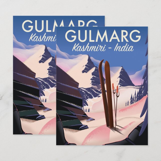 Gulmarg Kashmiri India Ski poster (Frente/Verso)
