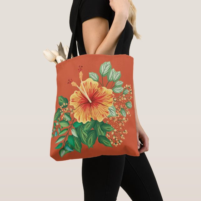 Gumamela Flor Tote Bag (Close Up)