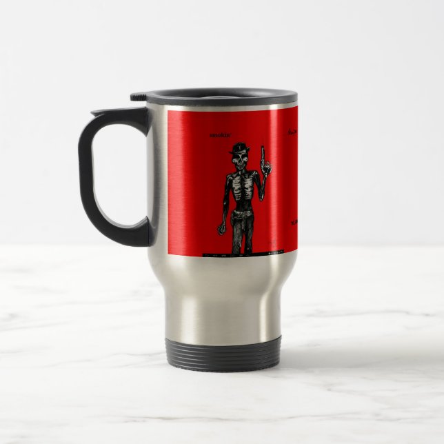 Gunfighter de esqueleto ocidental - caneca de café (Esquerda)