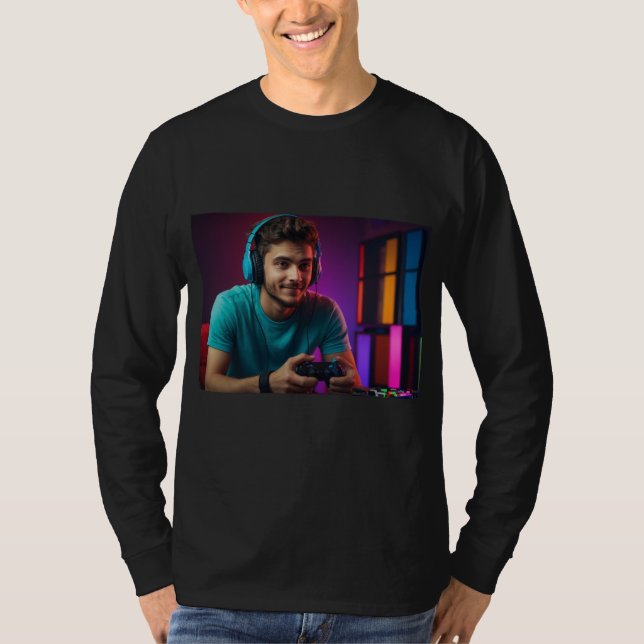 Guru de jogos: Design de camiseta de jogador jogáv (Frente)