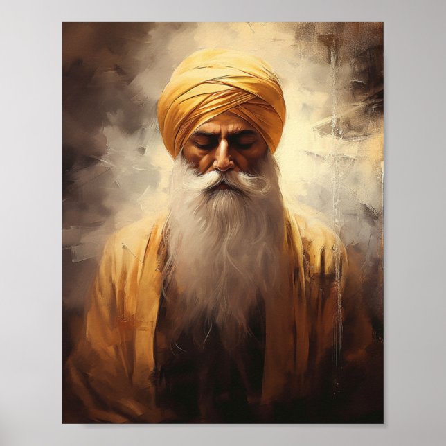 Guru Nānak Portrait - Sikh Poster (Frente)