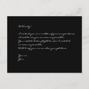 "Gus precisa de você..." Cartão Postal