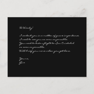 "Gus precisa de você..." Cartão Postal