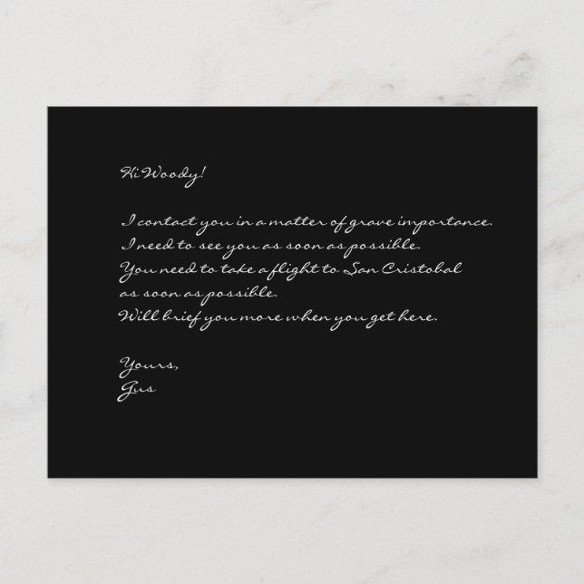 "Gus precisa de você..." Cartão Postal (Frente)