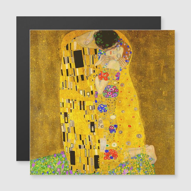 Gustav Klimt é o famoso imã de pintura Beijo (Frente/Verso)