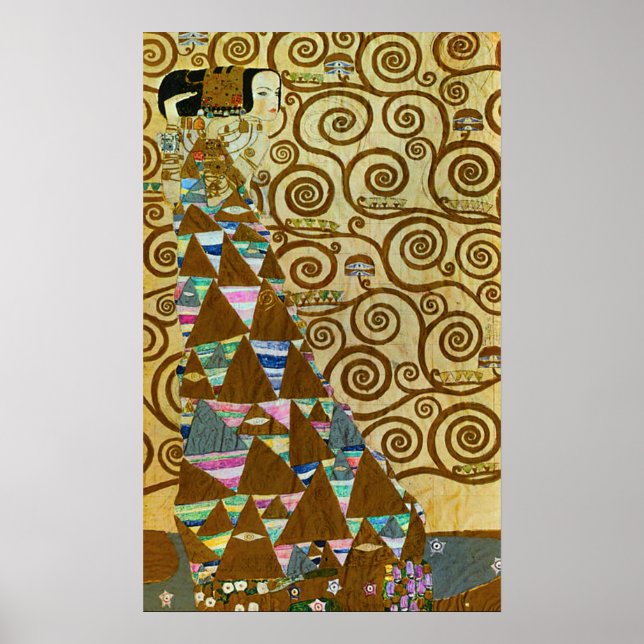 Gustav Klimt Expectativa Poster (Frente)