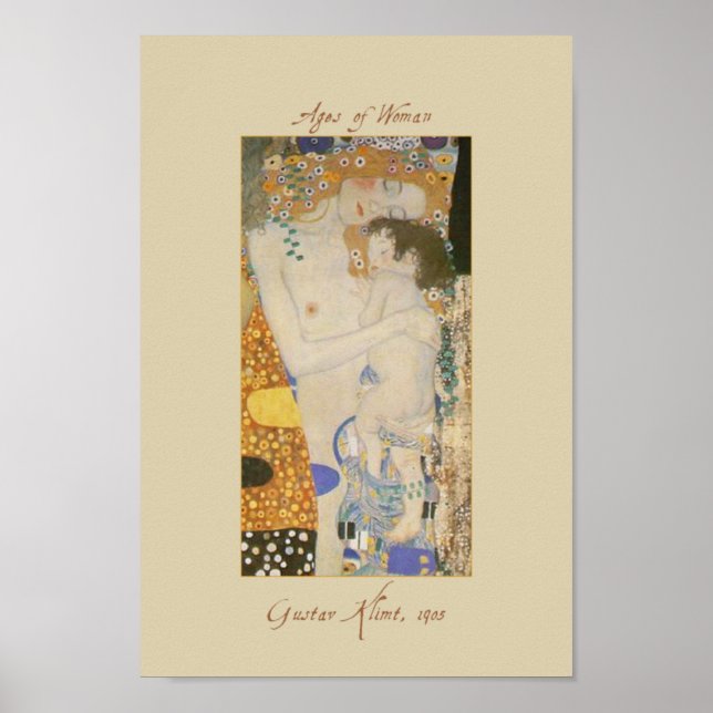 Gustav Klimt, Poster de detalhes sobre mulheres na (Frente)