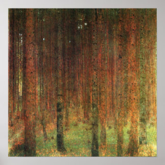 Gustav Klimt - Poster de Paisagem Pine Forest II