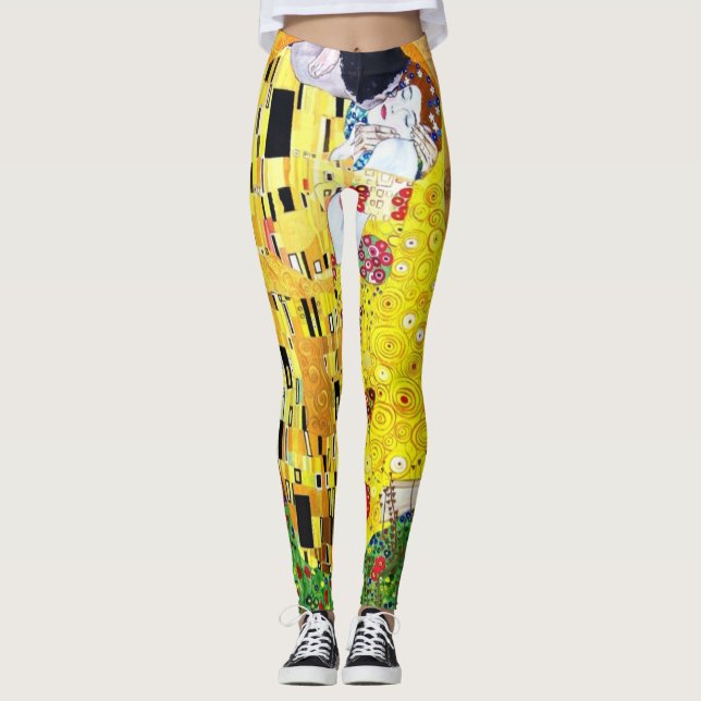 Gustave Klimt "The Kiss" Leggings da Moda (Frente)