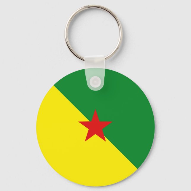 Guyane Fisheye Flag Chaveiro (Frente)