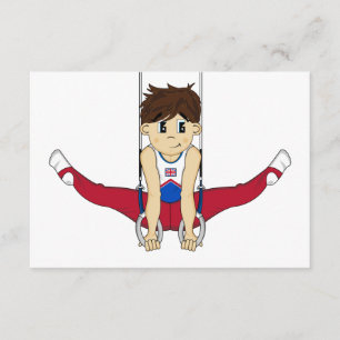 Gymnast Bonito na Placa RSVP de Rings