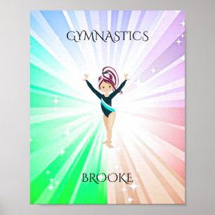 "GYMNASTICS" acende poster com ginasta.