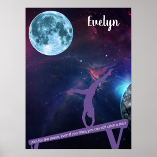 Gymnastics Aim for the Moon Poster