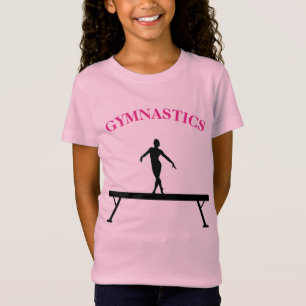 Gymnastics Balance Beam com Name Girls T-Shirt
