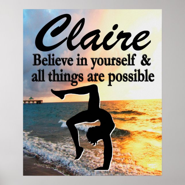 GYMNASTICS DREAMS PERSONALIZADO GYMNAST POSTER (Frente)