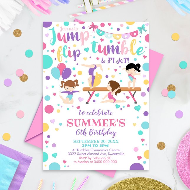 Gymnastics Festa de Ginástica de Convite de Aniver (Criador carregado)