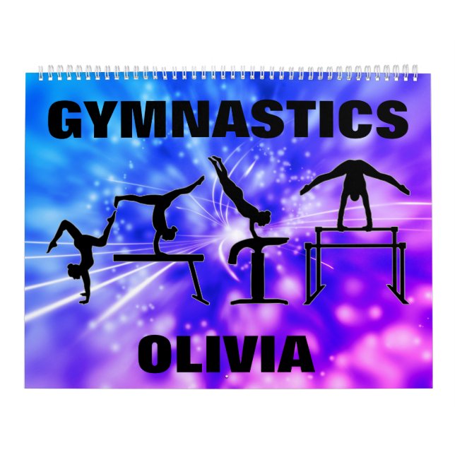 Gymnastics Girls Purple e Blue Calendário (Capa)