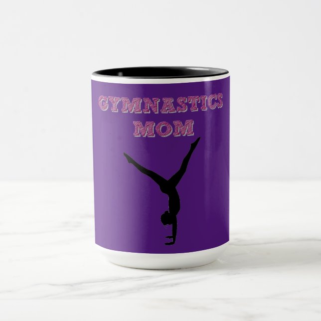GYMNASTICS MOM caneca de café. (Centro)