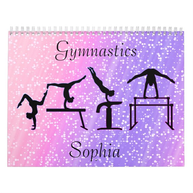 Gymnastics Pastel Pink e Purple Calendário (Capa)