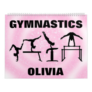 Gymnastics Pink Sparkle Swirl Calendário